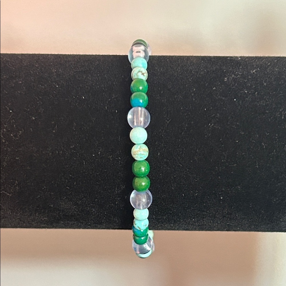 Elegant Green and Blue Beaded Bracelet
